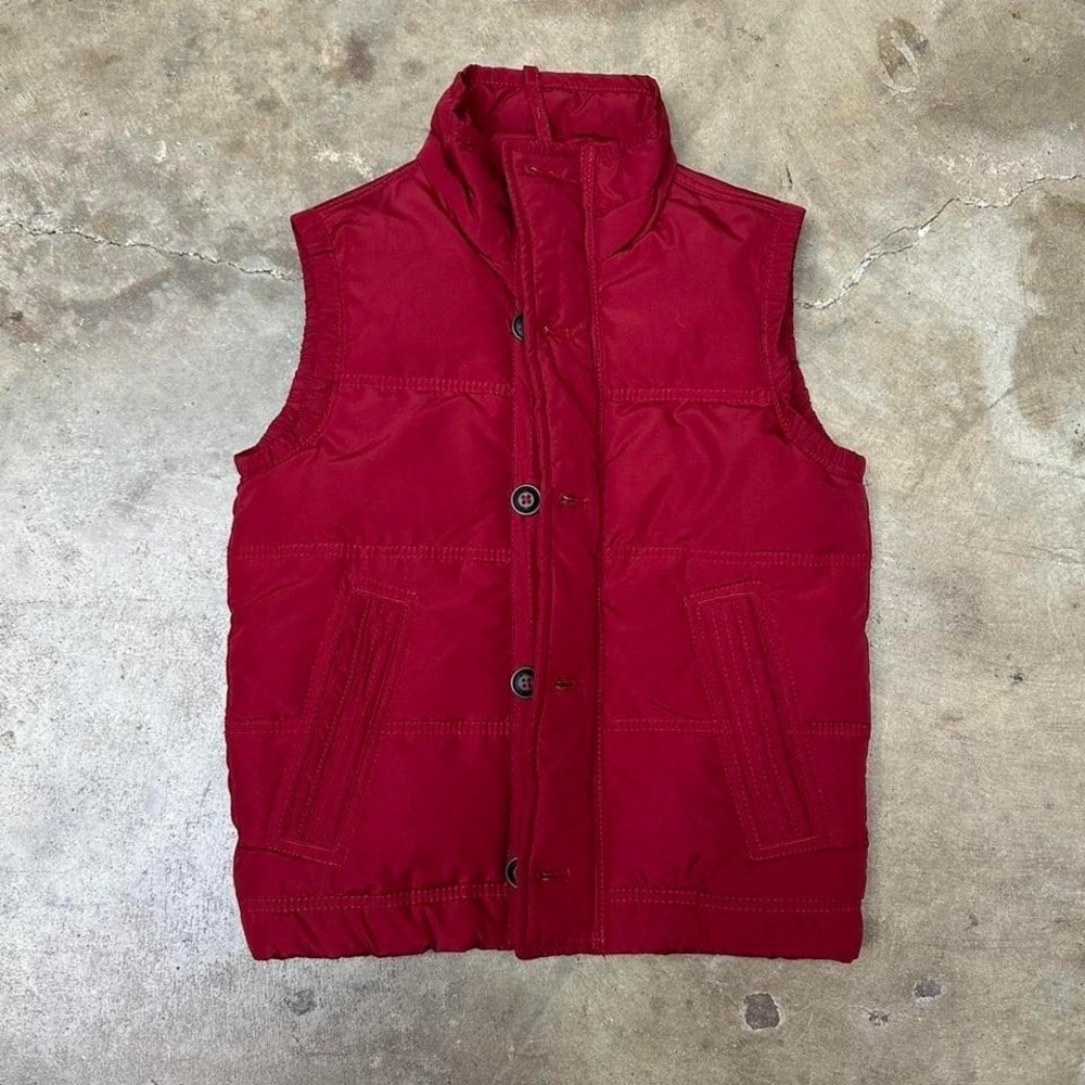 2000s y2k Red Abercrombie & Fitch puffer vest womens XS/S?